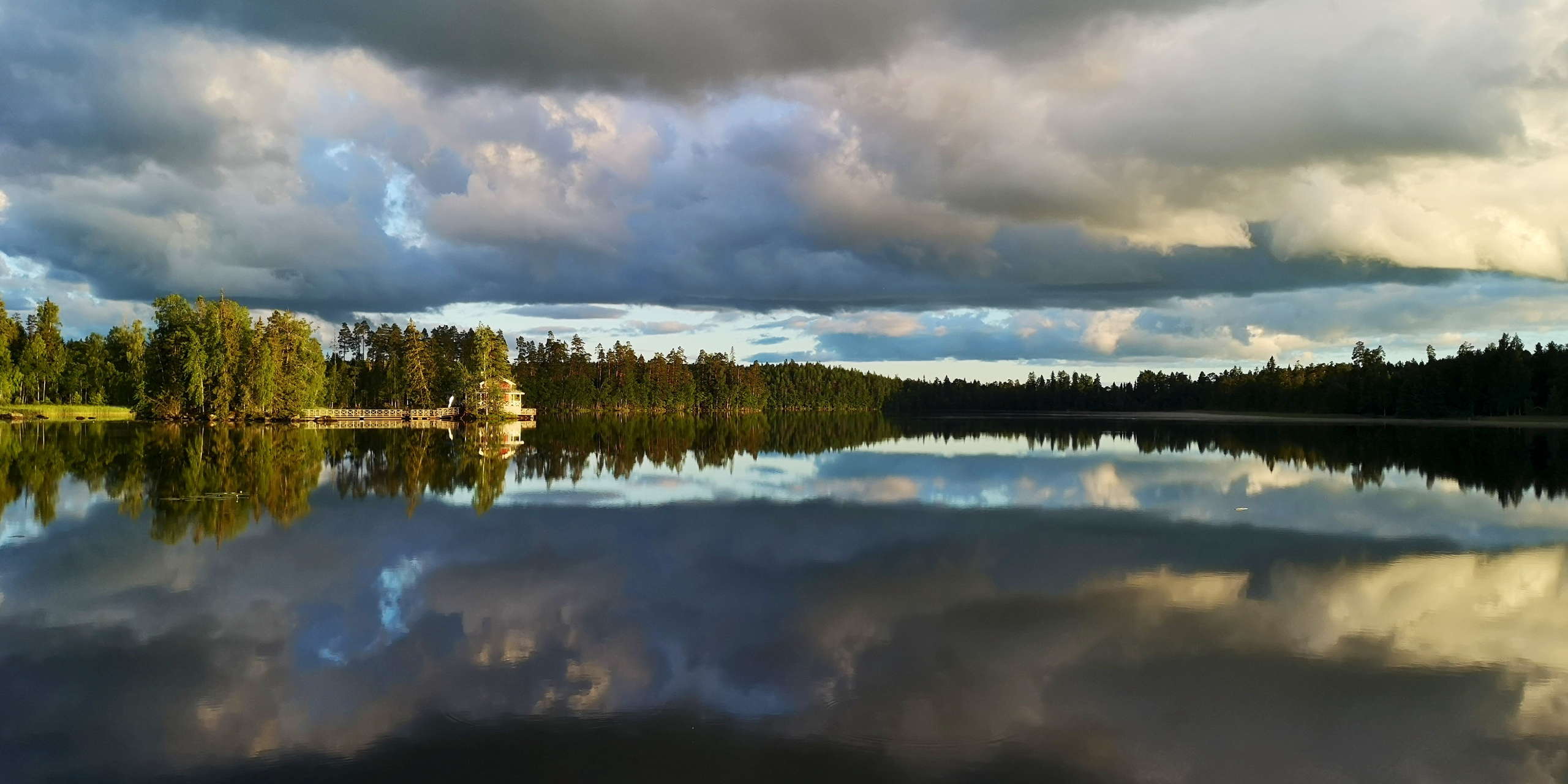 Cloudy glass lake
